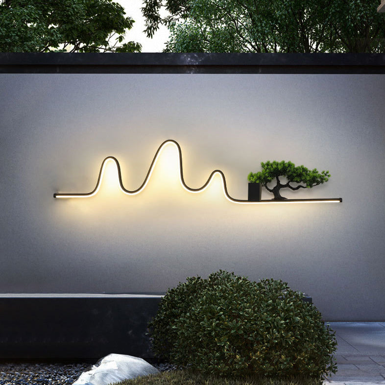Aluminum Pine Wood LED Waterproof Outdoor Wall Sconce Lamp