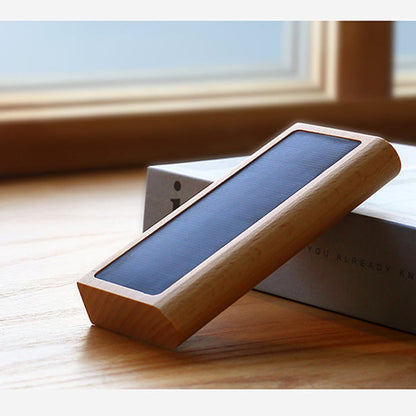 Simplicity Wood Rectangular LED Solar Wall Sconce Lamp