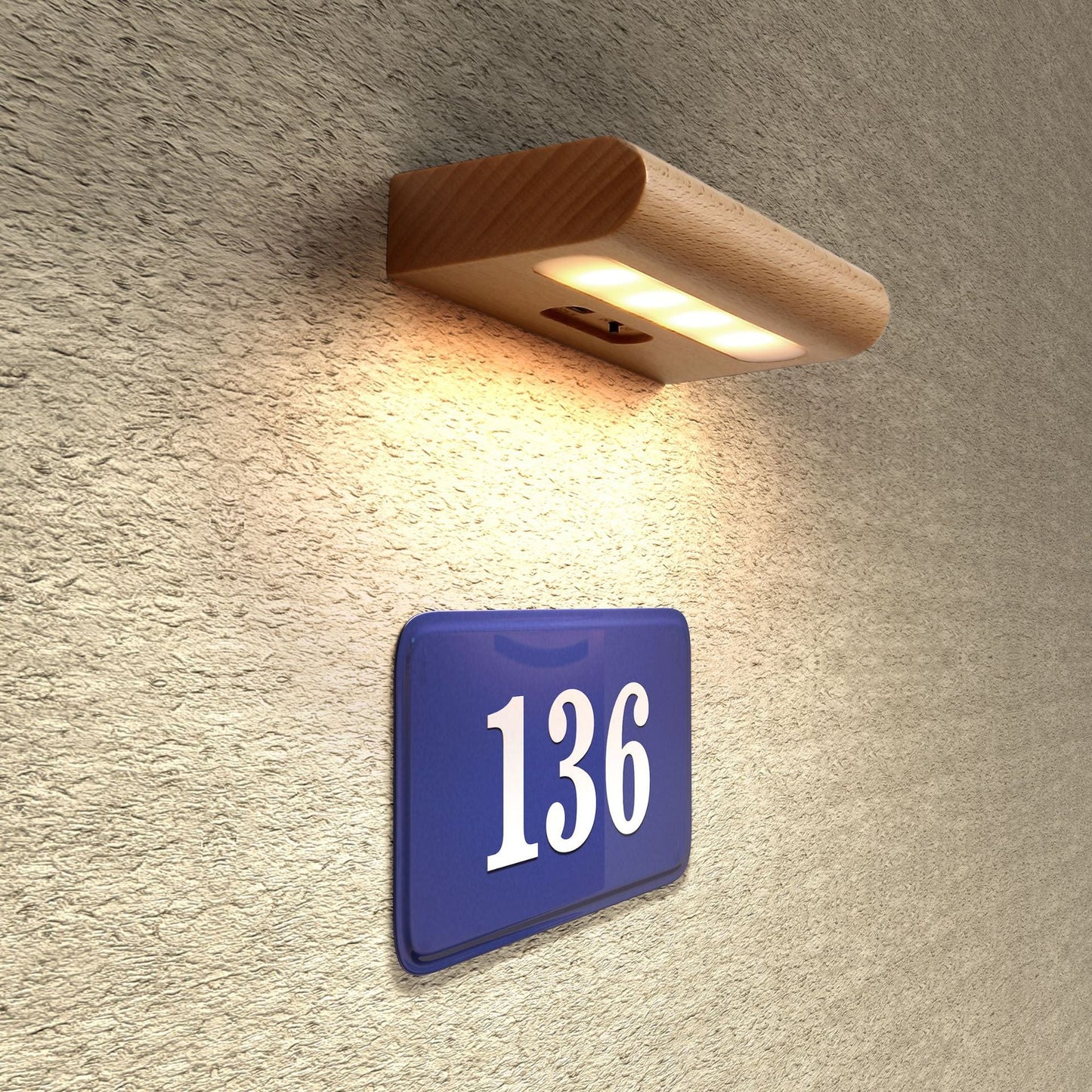 Simplicity Wood Rectangular LED Solar Wall Sconce Lamp
