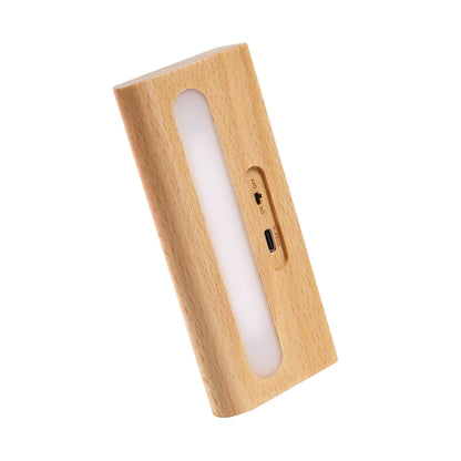 Simplicity Wood Rectangular LED Solar Wall Sconce Lamp