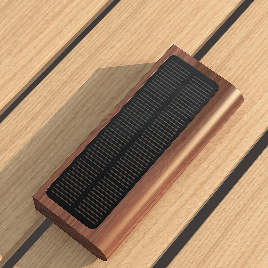 Simplicity Wood Rectangular LED Solar Wall Sconce Lamp