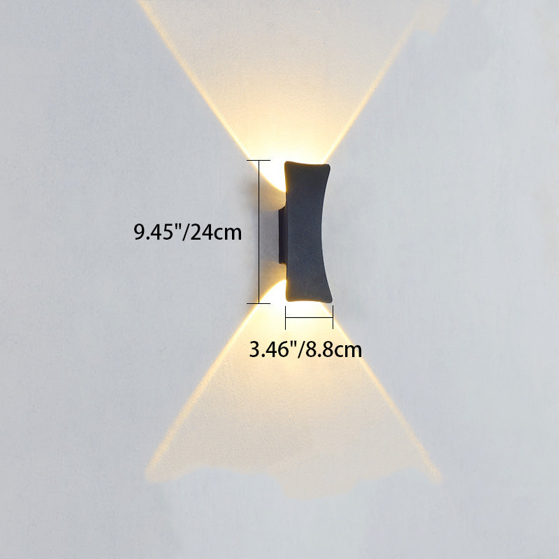 Curved And Down Illuminated LED Waterproof Wall Sconce Lamp
