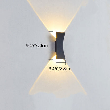 Curved And Down Illuminated LED Waterproof Wall Sconce Lamp