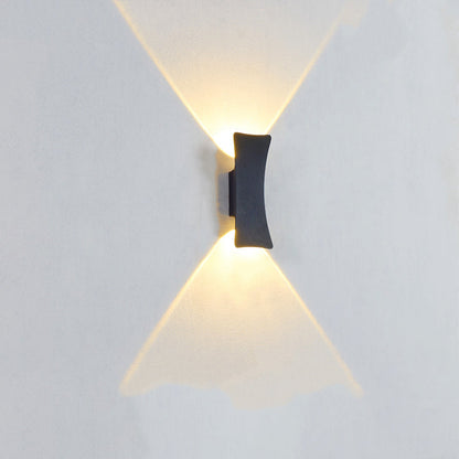 Curved And Down Illuminated LED Waterproof Wall Sconce Lamp