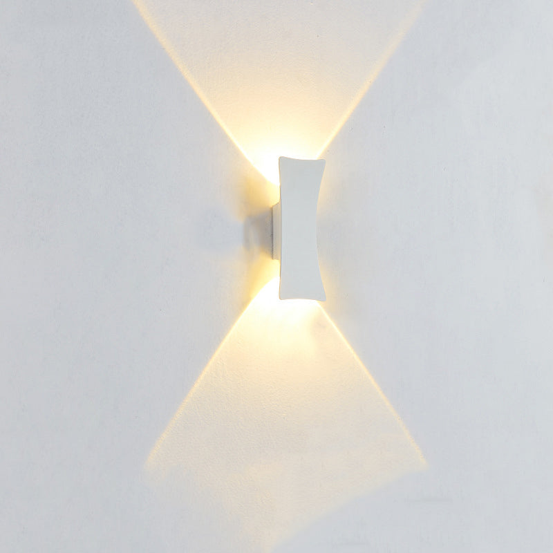 Curved And Down Illuminated LED Waterproof Wall Sconce Lamp