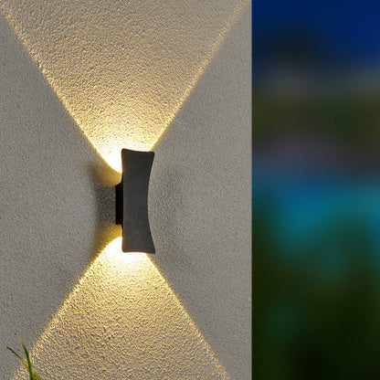 Curved And Down Illuminated LED Waterproof Wall Sconce Lamp