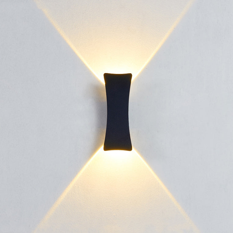 Curved And Down Illuminated LED Waterproof Wall Sconce Lamp