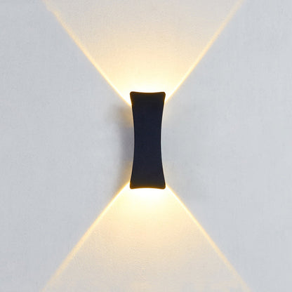 Curved And Down Illuminated LED Waterproof Wall Sconce Lamp