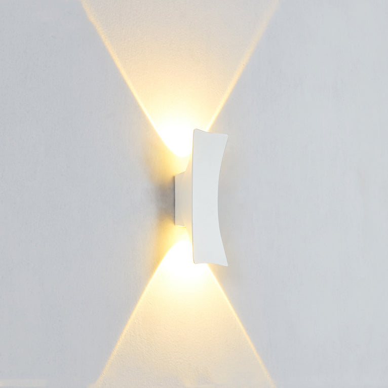 Curved And Down Illuminated LED Waterproof Wall Sconce Lamp