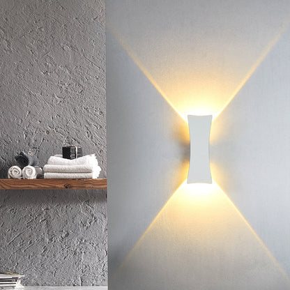 Curved And Down Illuminated LED Waterproof Wall Sconce Lamp