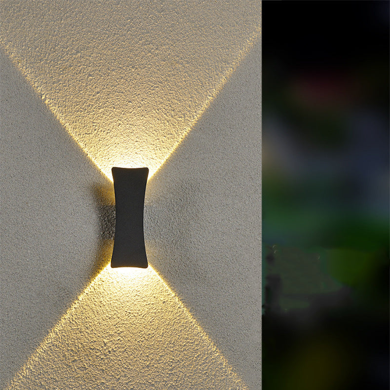 Curved And Down Illuminated LED Waterproof Wall Sconce Lamp