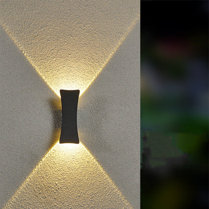 Curved And Down Illuminated LED Waterproof Wall Sconce Lamp