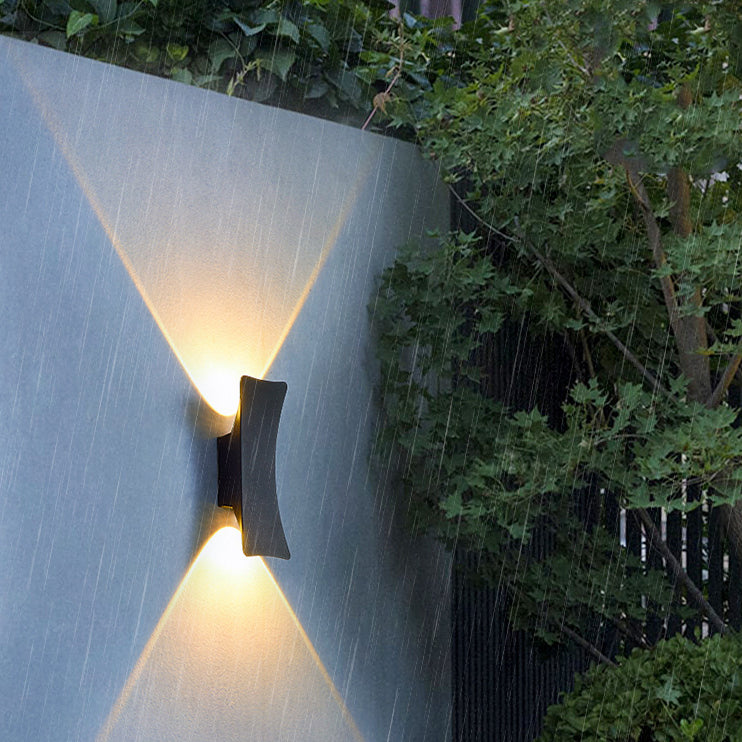 Curved And Down Illuminated LED Waterproof Wall Sconce Lamp