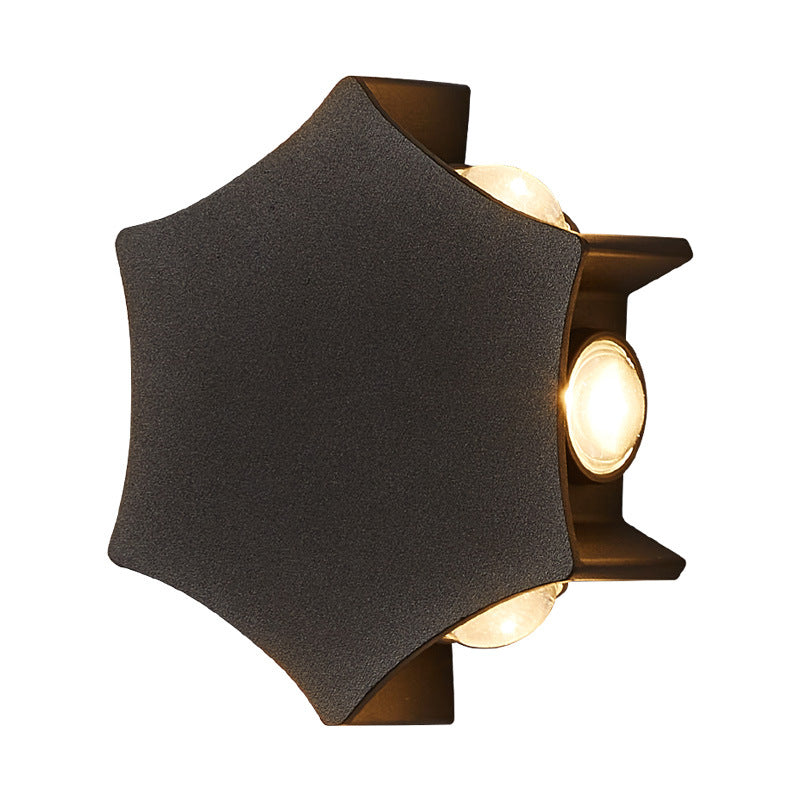 Aluminum Hexagon LED Waterproof Outdoor Wall Sconce Lamp