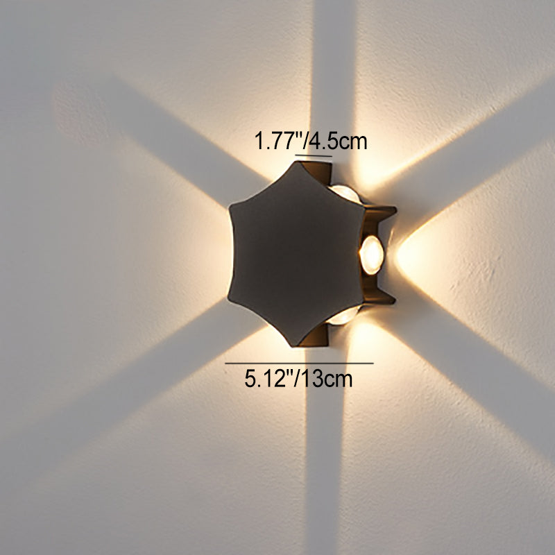 Aluminum Hexagon LED Waterproof Outdoor Wall Sconce Lamp