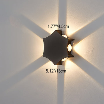 Aluminum Hexagon LED Waterproof Outdoor Wall Sconce Lamp