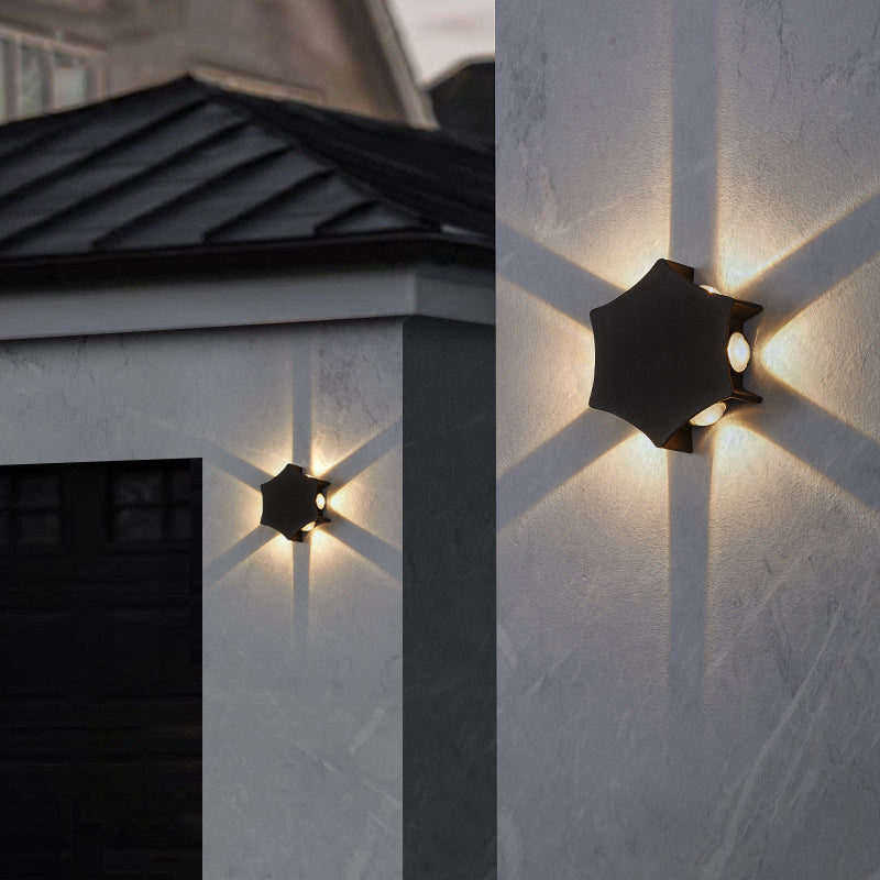 Aluminum Hexagon LED Waterproof Outdoor Wall Sconce Lamp