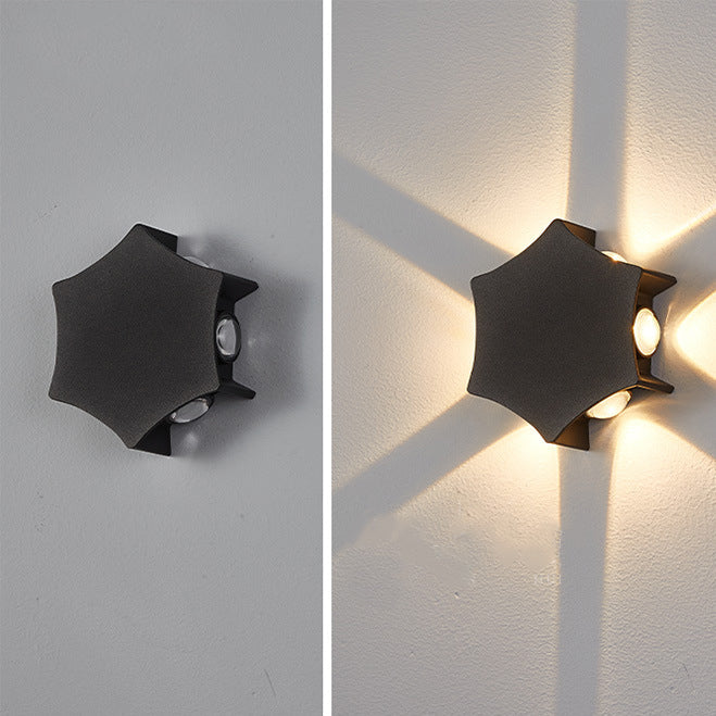 Aluminum Hexagon LED Waterproof Outdoor Wall Sconce Lamp