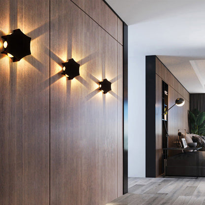 Aluminum Hexagon LED Waterproof Outdoor Wall Sconce Lamp