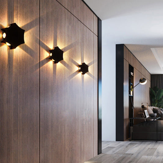Aluminum Hexagon LED Waterproof Outdoor Wall Sconce Lamp