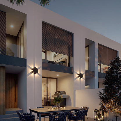 Aluminum Hexagon LED Waterproof Outdoor Wall Sconce Lamp
