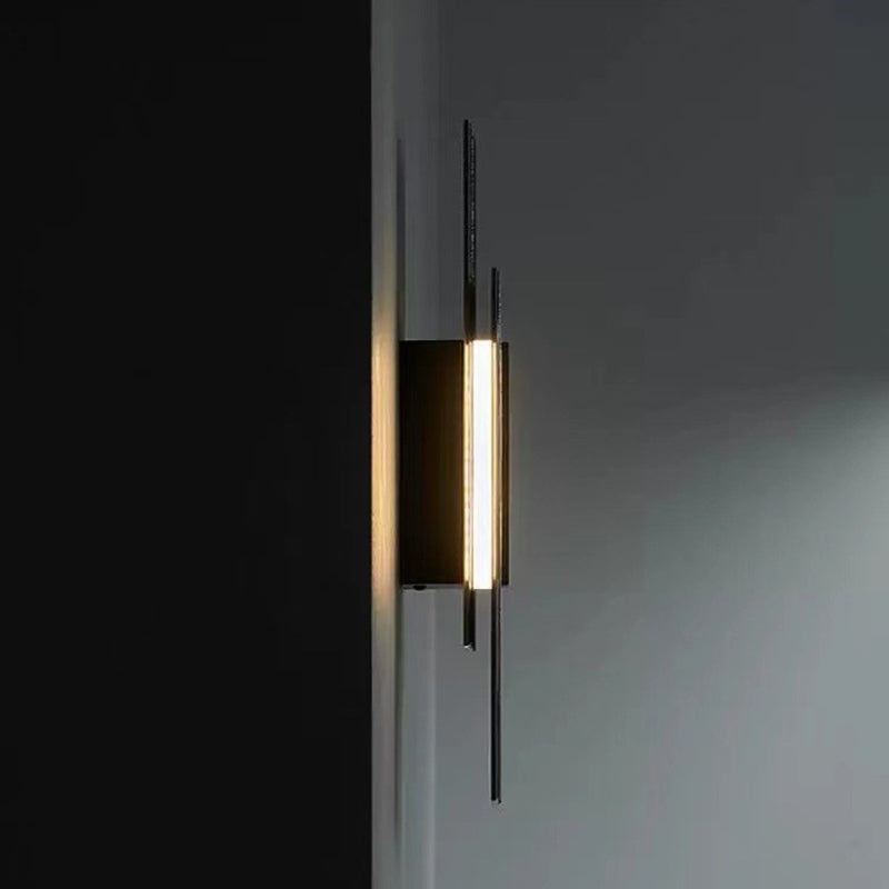 Scandinavian Iron Vertical Glass LED Wall Sconce Lamp