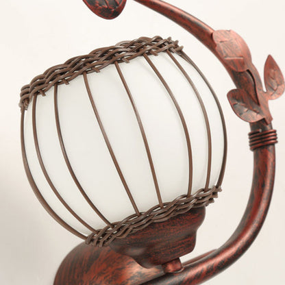 Iron Weaving Glass Cup Shade 1-Light Wall Sconce Lamp