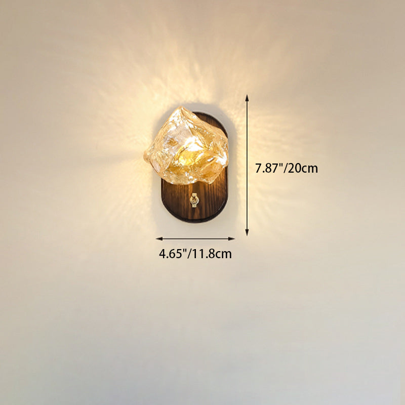 Japanese Cube Texture Glass Shade 1-Light Wall Sconce Lamp