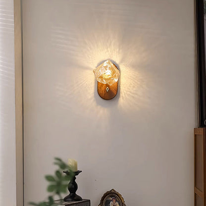 Japanese Cube Texture Glass Shade 1-Light Wall Sconce Lamp
