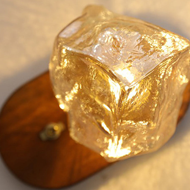 Japanese Cube Texture Glass Shade 1-Light Wall Sconce Lamp