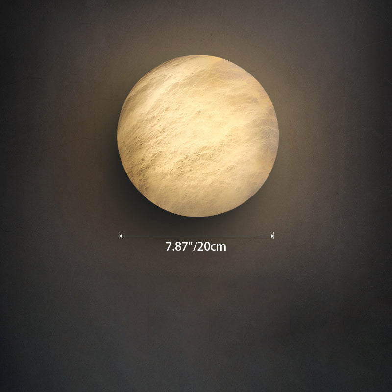 Luxury Copper Marble Round LED Wall Sconce Lamp