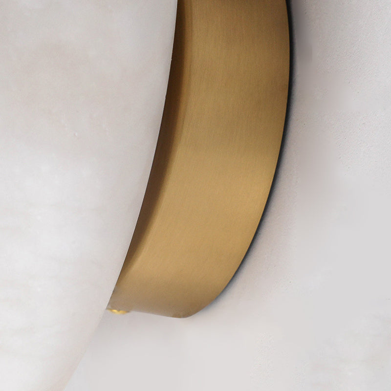 Luxury Copper Marble Round LED Wall Sconce Lamp