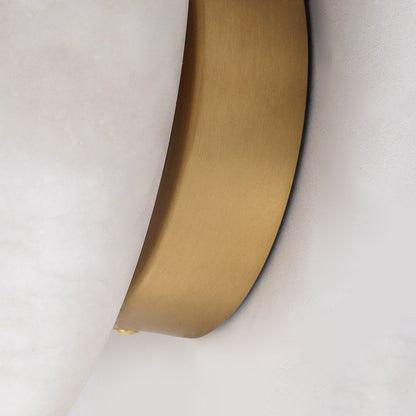 Luxury Copper Marble Round LED Wall Sconce Lamp