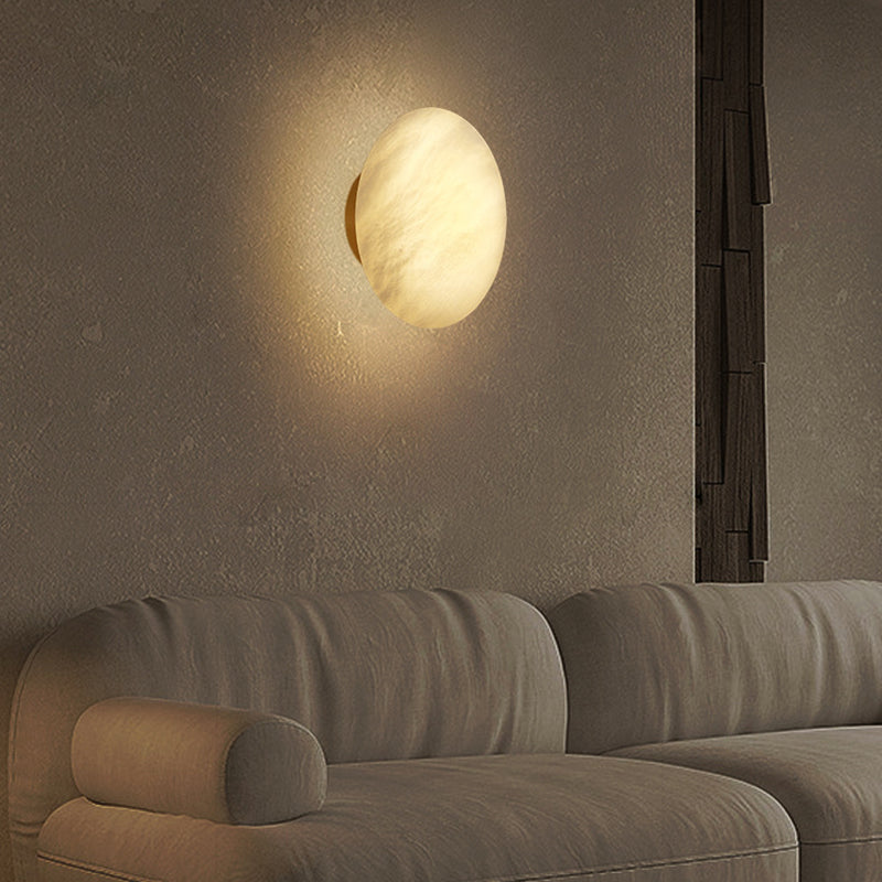 Luxury Copper Marble Round LED Wall Sconce Lamp