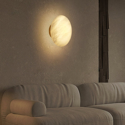 Luxury Copper Marble Round LED Wall Sconce Lamp