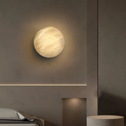 Luxury Copper Marble Round LED Wall Sconce Lamp