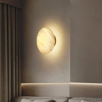 Luxury Copper Marble Round LED Wall Sconce Lamp