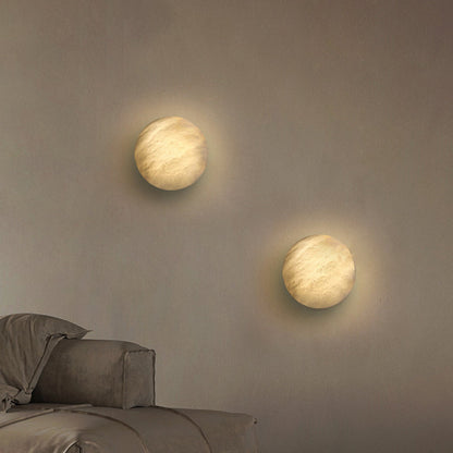 Luxury Copper Marble Round LED Wall Sconce Lamp