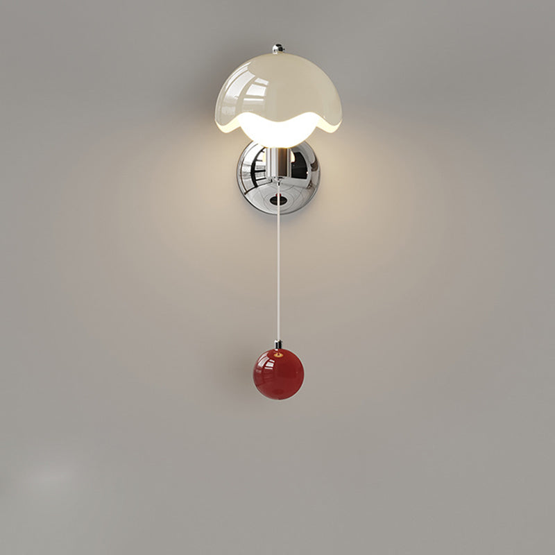 French Iron Eggshell PE Globe Shade LED Wall Sconce Lamp