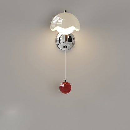 French Iron Eggshell PE Globe Shade LED Wall Sconce Lamp