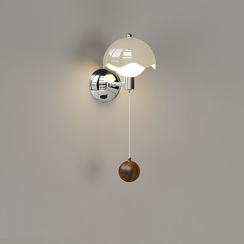 French Iron Eggshell PE Globe Shade LED Wall Sconce Lamp