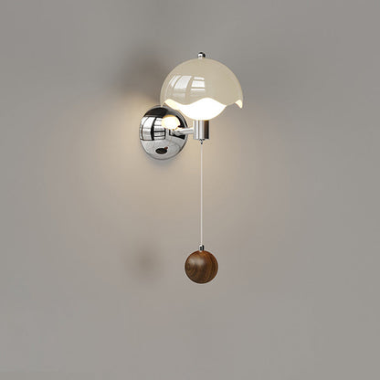 French Iron Eggshell PE Globe Shade LED Wall Sconce Lamp