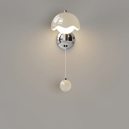 French Iron Eggshell PE Globe Shade LED Wall Sconce Lamp