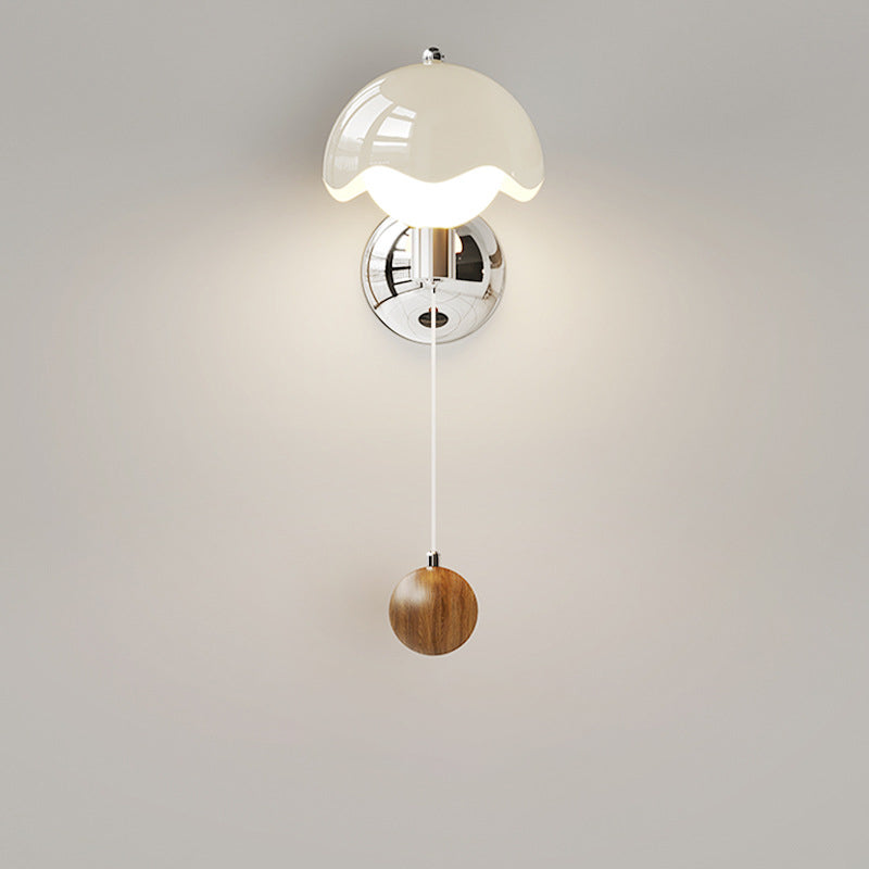 French Iron Eggshell PE Globe Shade LED Wall Sconce Lamp