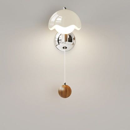 French Iron Eggshell PE Globe Shade LED Wall Sconce Lamp