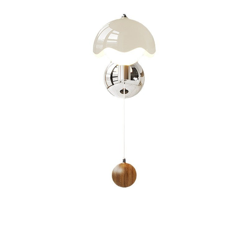 French Iron Eggshell PE Globe Shade LED Wall Sconce Lamp