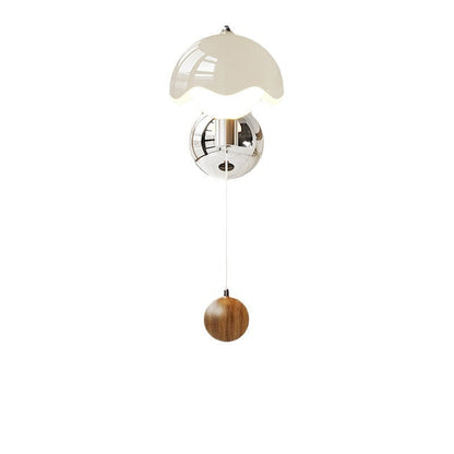French Iron Eggshell PE Globe Shade LED Wall Sconce Lamp
