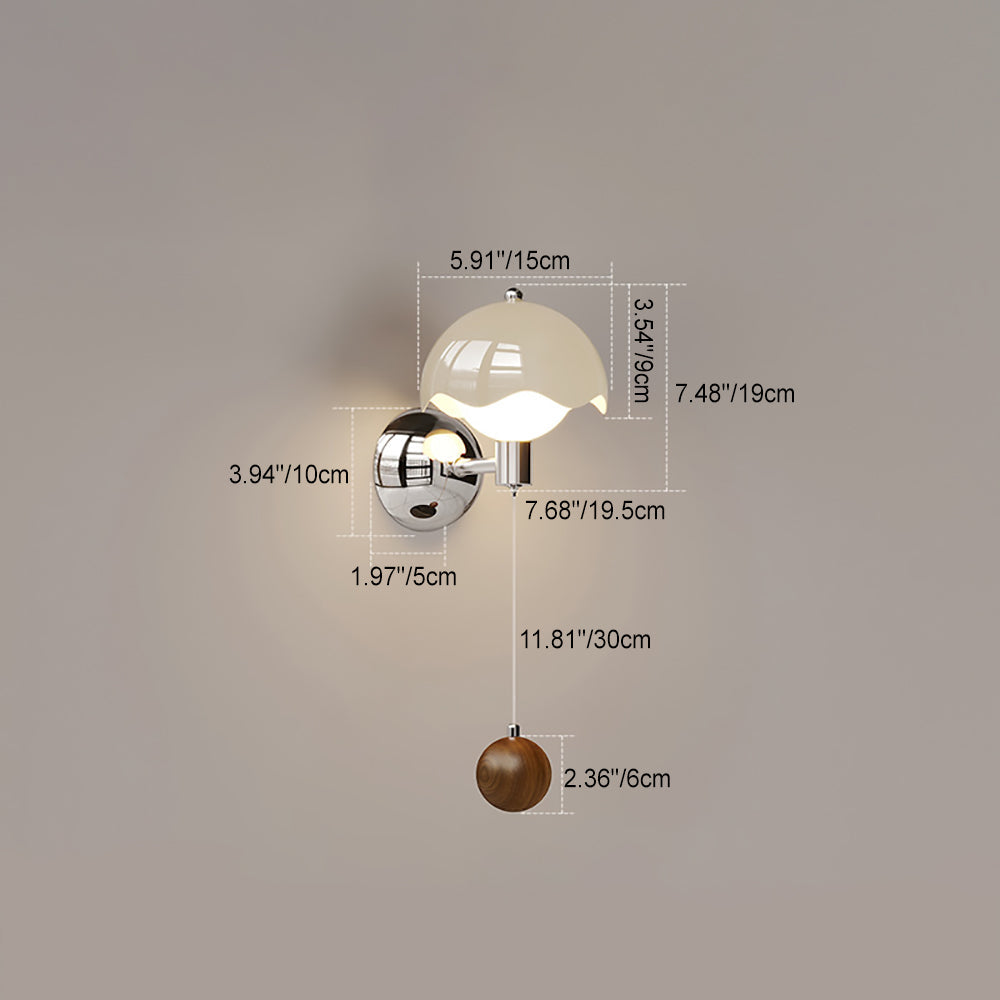 French Iron Eggshell PE Globe Shade LED Wall Sconce Lamp