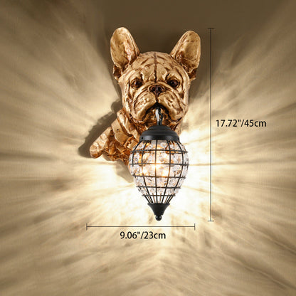 Luxury Resin Crystal Elephant Dog 1-Light Wall Sconce Lamp