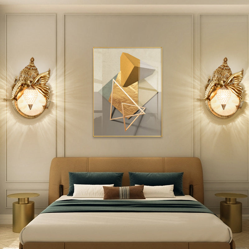 Luxury Resin Crystal Elephant Dog 1-Light Wall Sconce Lamp